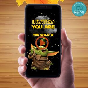 Star Wars Baby Yoda Video Invitation Digital Template Customizable Instant Download