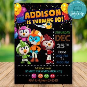 Printable Top Wing Birthday Flyer Instant Download