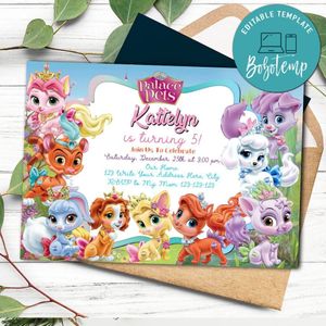 Princess Palace Pets Invitation Birthday Invitation Printable Instant Download