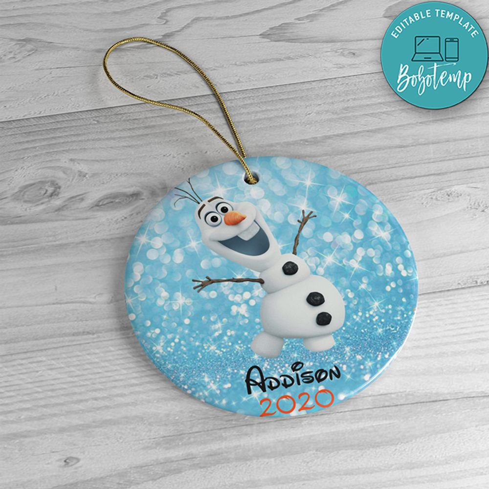 Olaf Disney Frozen 2 Christmas Acrylic Ornament Gift Createpartylabels