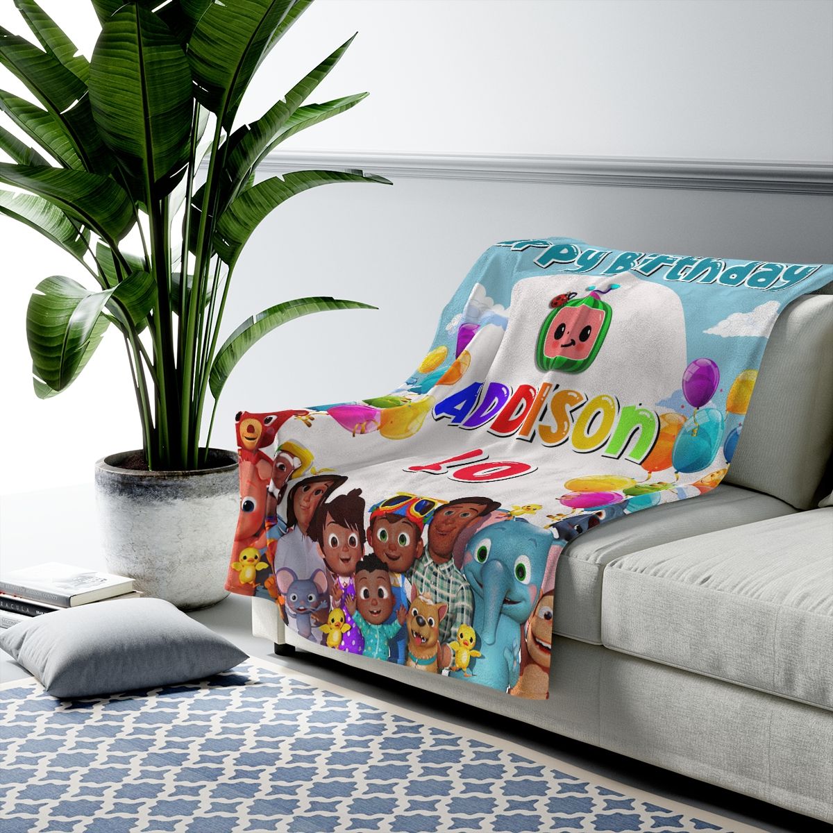 Black Birthday Blanket Velveteen Plush Blanket Bobotemp