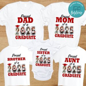 Proud Graduate Class of 2025 Family Matching With Picture PNG file template