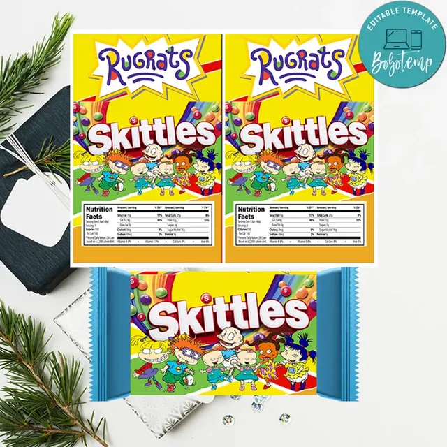 Download Rugrats Skittles Wrapper Label Digital File Printable Bobotemp