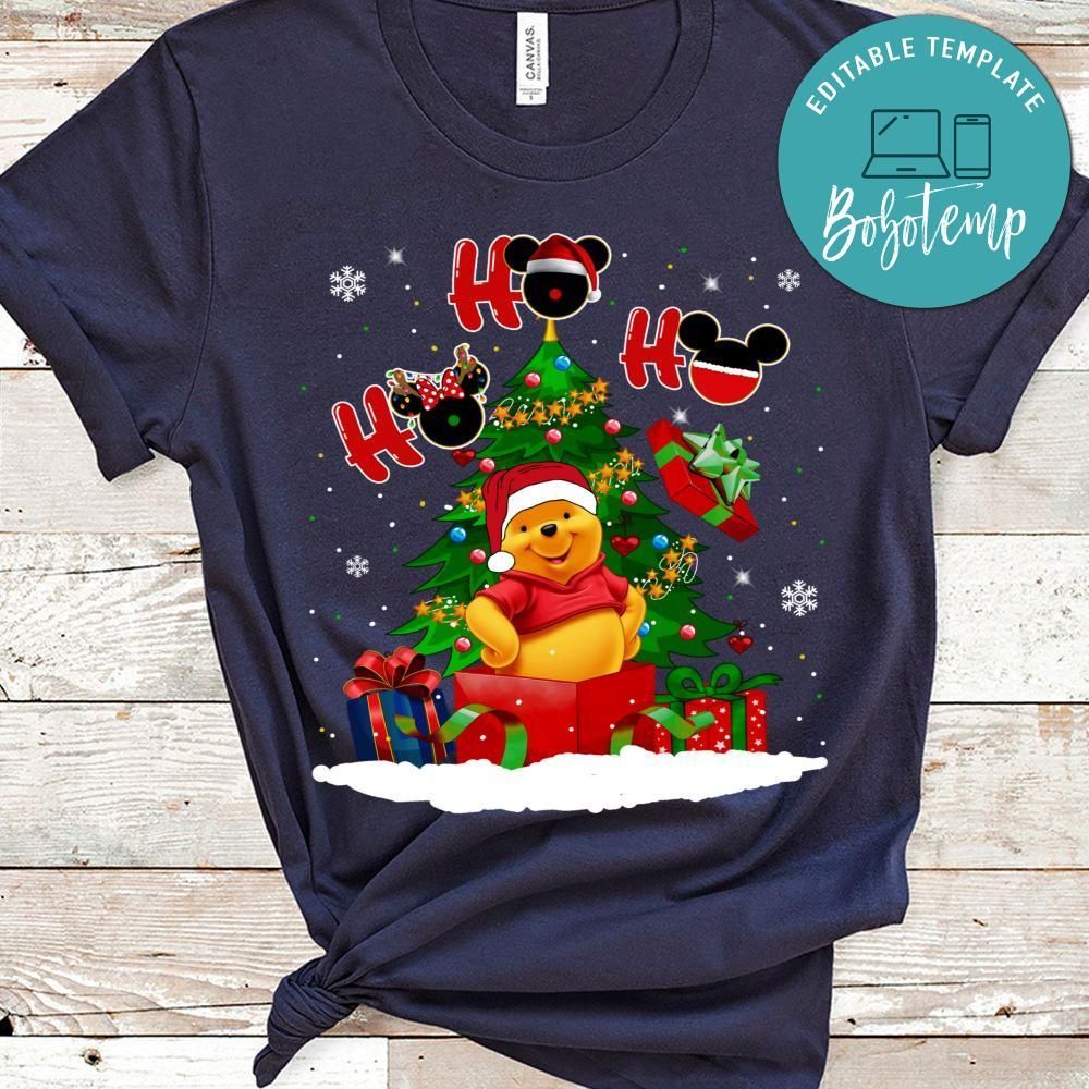 HO HO HO Winnie the Pooh Christmas Shirt for Kids