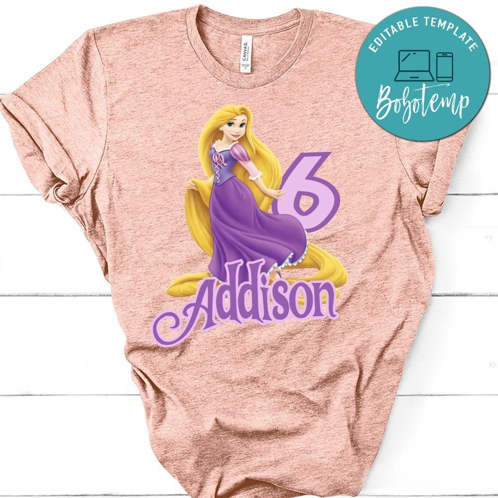 Custom Princess Rapunzel Birthday Shirt for Girl