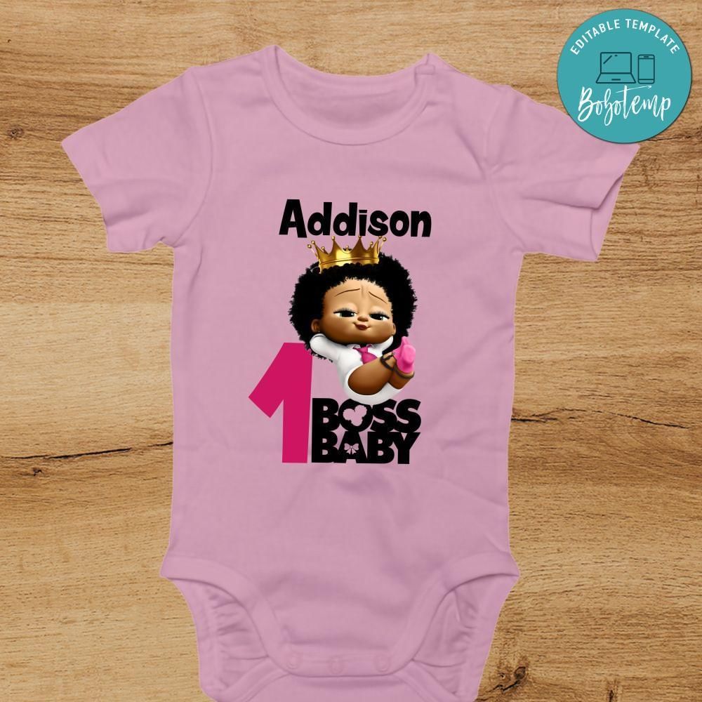African Girl Baby Boss First Birthday PNG file template