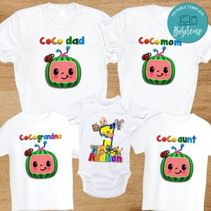Custom Cocomelon Inspired First Birthday Party Shirt for your family