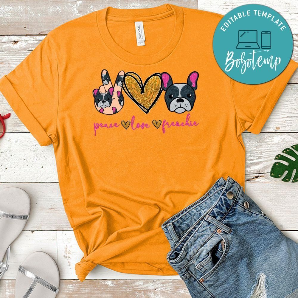 Peace love Frenchie PNG file template