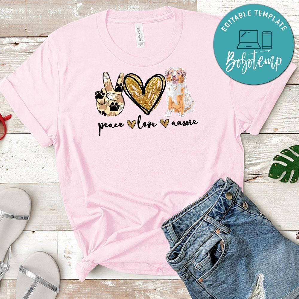 Peace love Aussie Australian Shepherd PNG file template