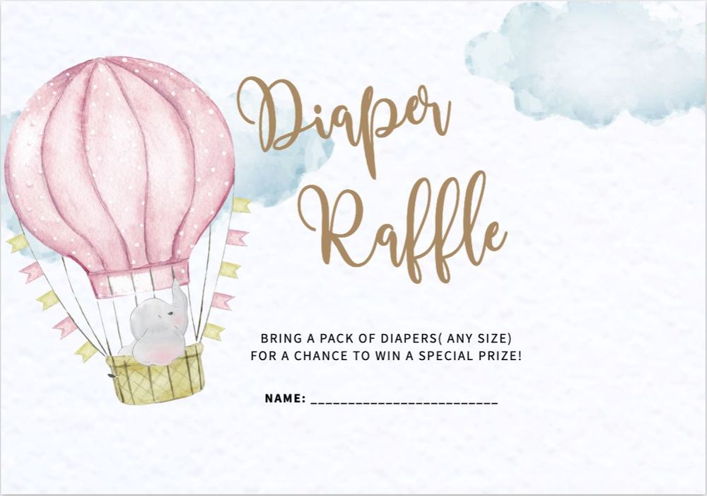 Up Up and Away Hot Air Balloon Boy Baby Shower Invitation Printable with Elephant
