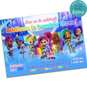 Rainbow Rangers Invitation Customizable Template Instant Download