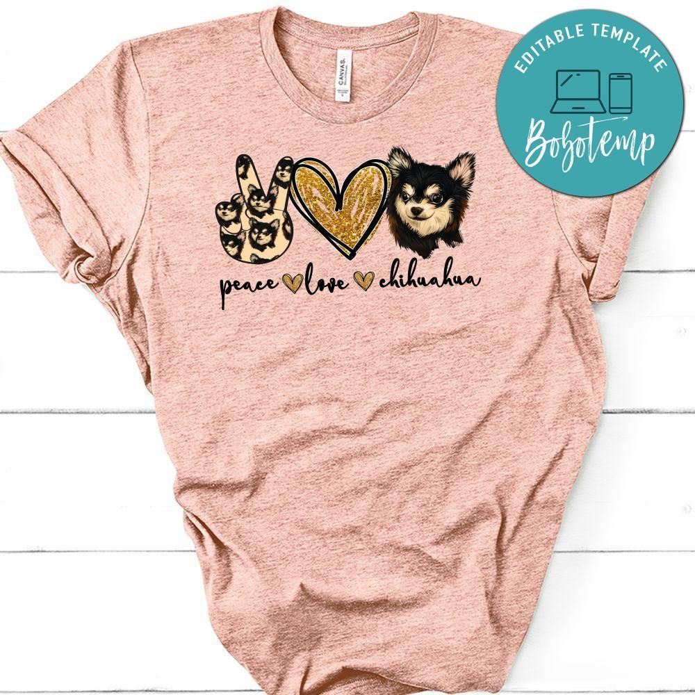 Peace love Chihuahua glitter Chihuahua T-Shirt
