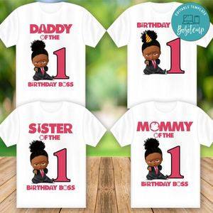 Girl Black Boss Baby Family Matching Shirt PNG File Instant Download