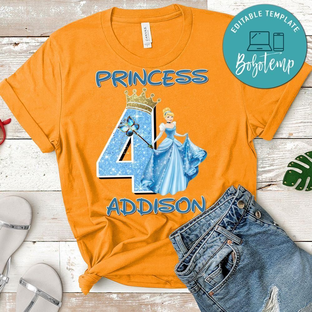 Custom Disney Cinderella Birthday Shirt for Girl