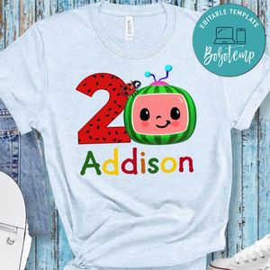 Cocomelon Birthday Tee PNG file template for Boy