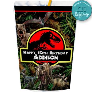 Jurassic Dinosaur Capri Sun Labels Digital File Printable Instant Download