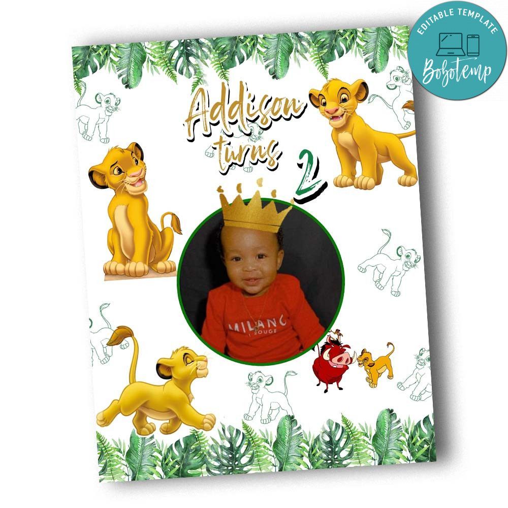 Lion King Coloring Page Digital File Printable Instant Download