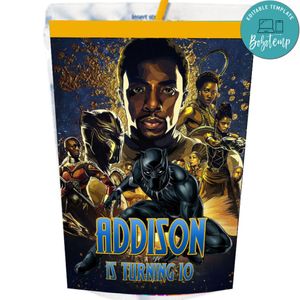 Black Panther Capri Sun Labels Digital File Printable Instant Download