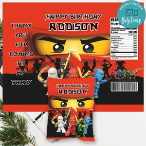 Ninjago Chip Bag Digital File Printable Instant Download