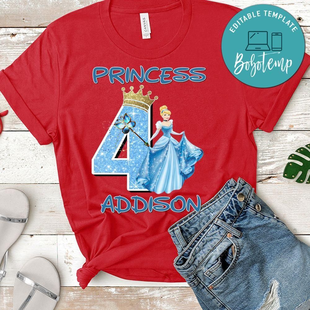 Custom Disney Cinderella Birthday Shirt for Girl