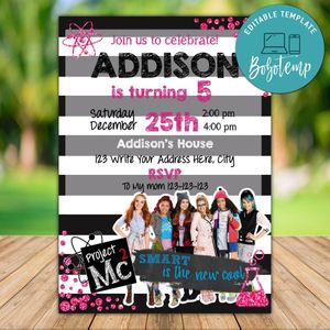 Printable Project MC2 Invitation Template Instant Download