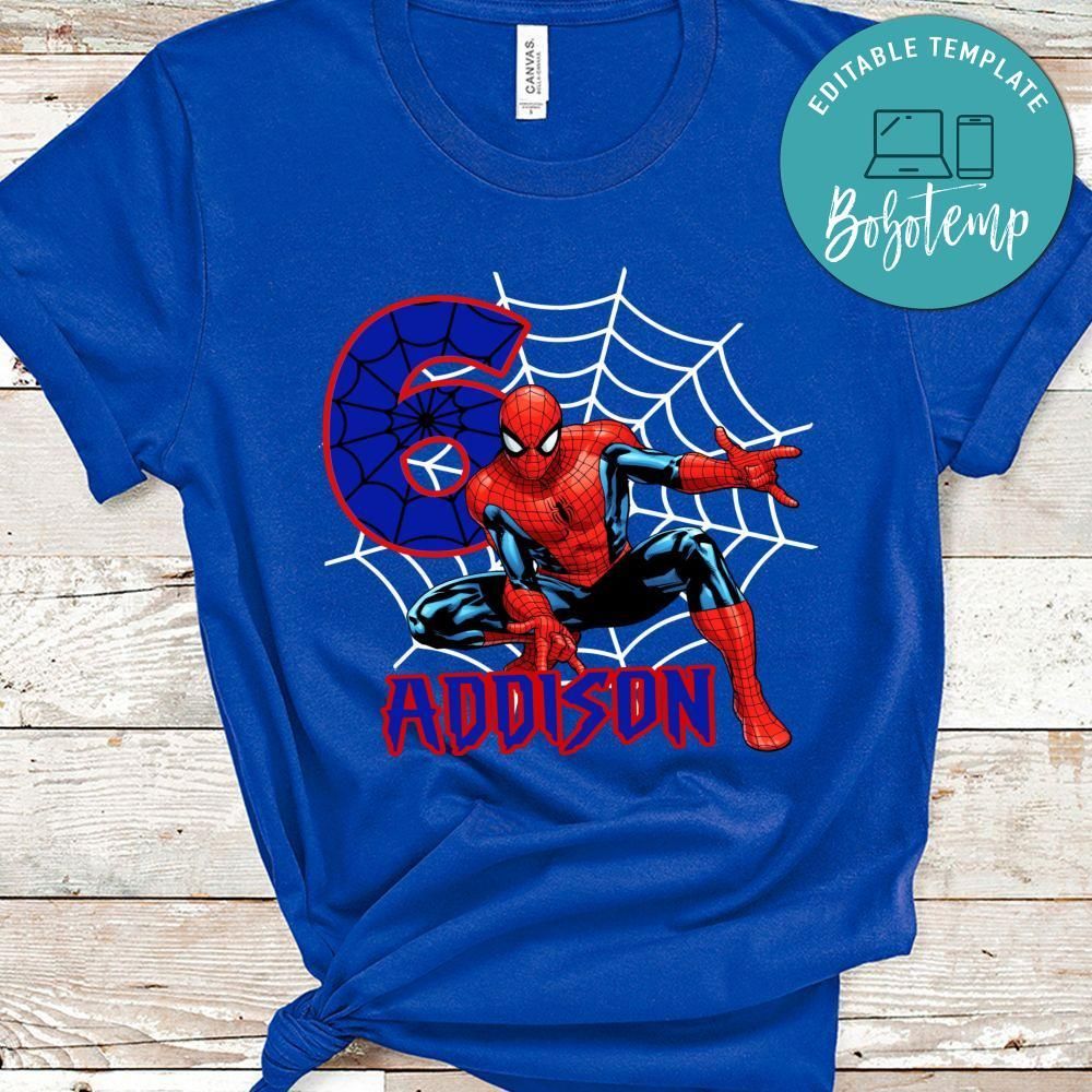 Custom Spiderman 6th Birthday Shirt for Boy