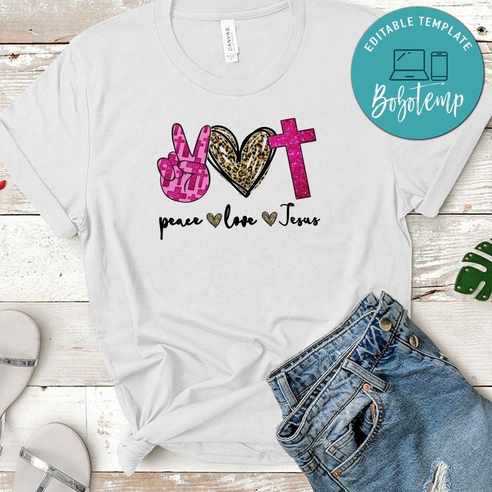 Peace love Jesus Cute Gift PNG file template