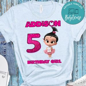 Custom Girl Baby Boss Birthday Shirt for Girl