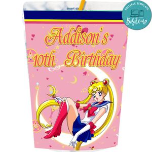 Sailor moon Capri Sun Labels Digital File Printable Instant Download