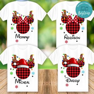 Mickey Mouse Minnie Mouse Family Matching Christmas PNG File Templates