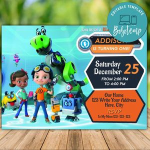 Printable Rusty Rivets Birthday Party Invitation Instant Download