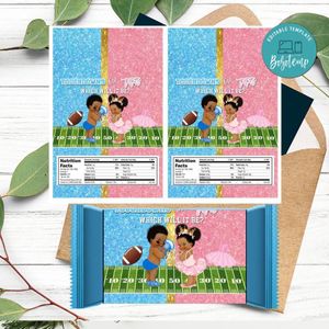 Touchdown or Tutus Candy Bar Wrapper Digital File Printable Instant Download