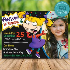 Editable ANGELLICA Rugrats Birthday Flyer With Photo Instant Download