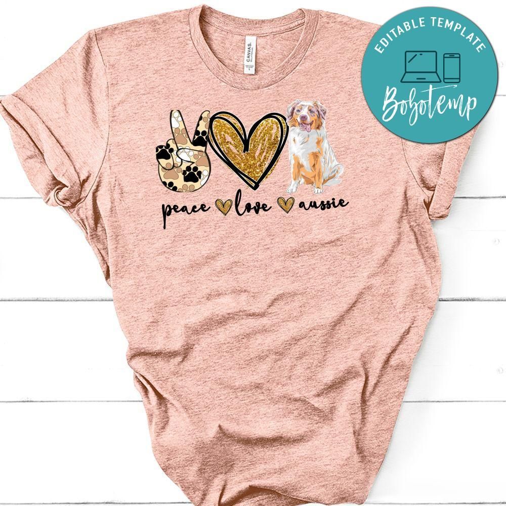 Peace love Aussie Australian Shepherd PNG file template