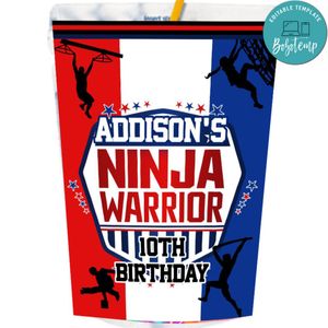 American Ninja warrior Capri Sun Labels Digital File Printable Instant Download