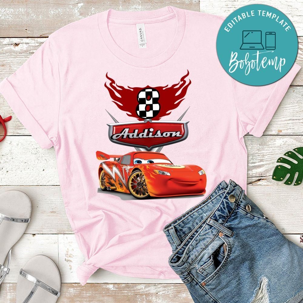 Disney Cars 3 Custom name Birthday Shirt for Boy