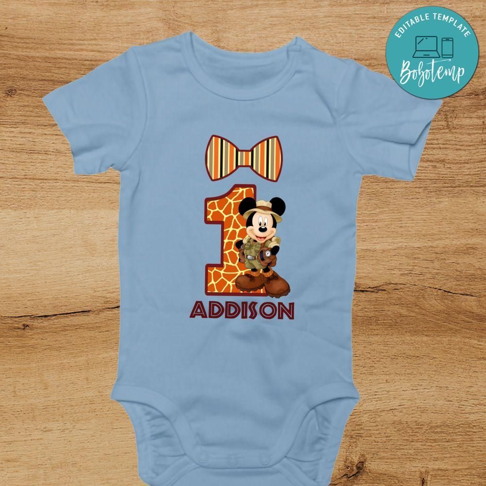 Mickey Safari First Birthday PNG file template