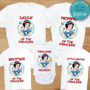 Snow White Birthday Family Matching Party Shirts