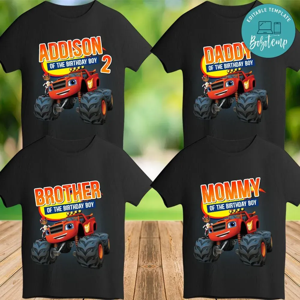 Blaze And The Monster Family Matching Iron On Transfer Shirt