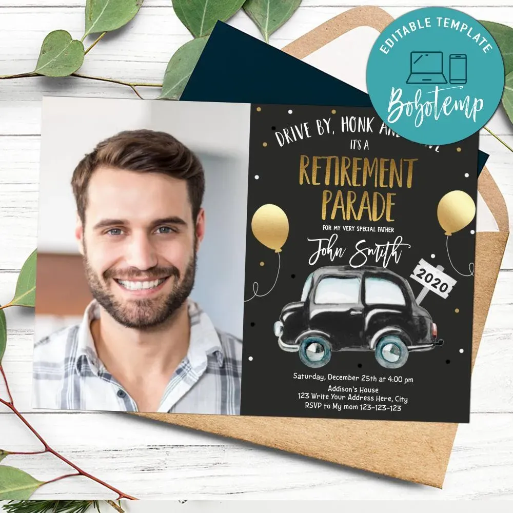 Drive By Retirement Parade Invitation For My Very Special Father