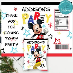 Disney Mickey Mouse Chip Bag Digital File Printable Instant Download