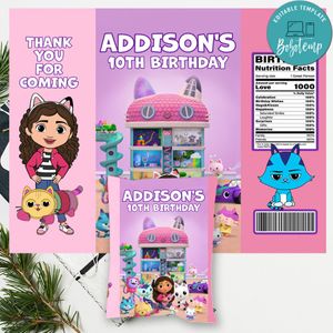 Gabby's dollhouse Chip Bag Digital File Printable Instant Download
