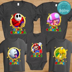 Super Mario Bros King boo family birthday party PNG file template