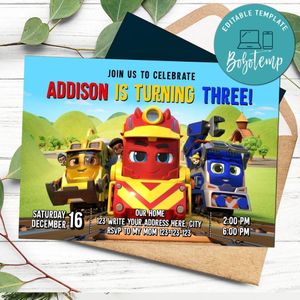 Mighty Express Invitation Template to Print at Home Instant Download