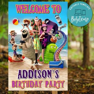Hotel Transylvania 3 Birthday Welcome Sign Digital File Printable Instant Download