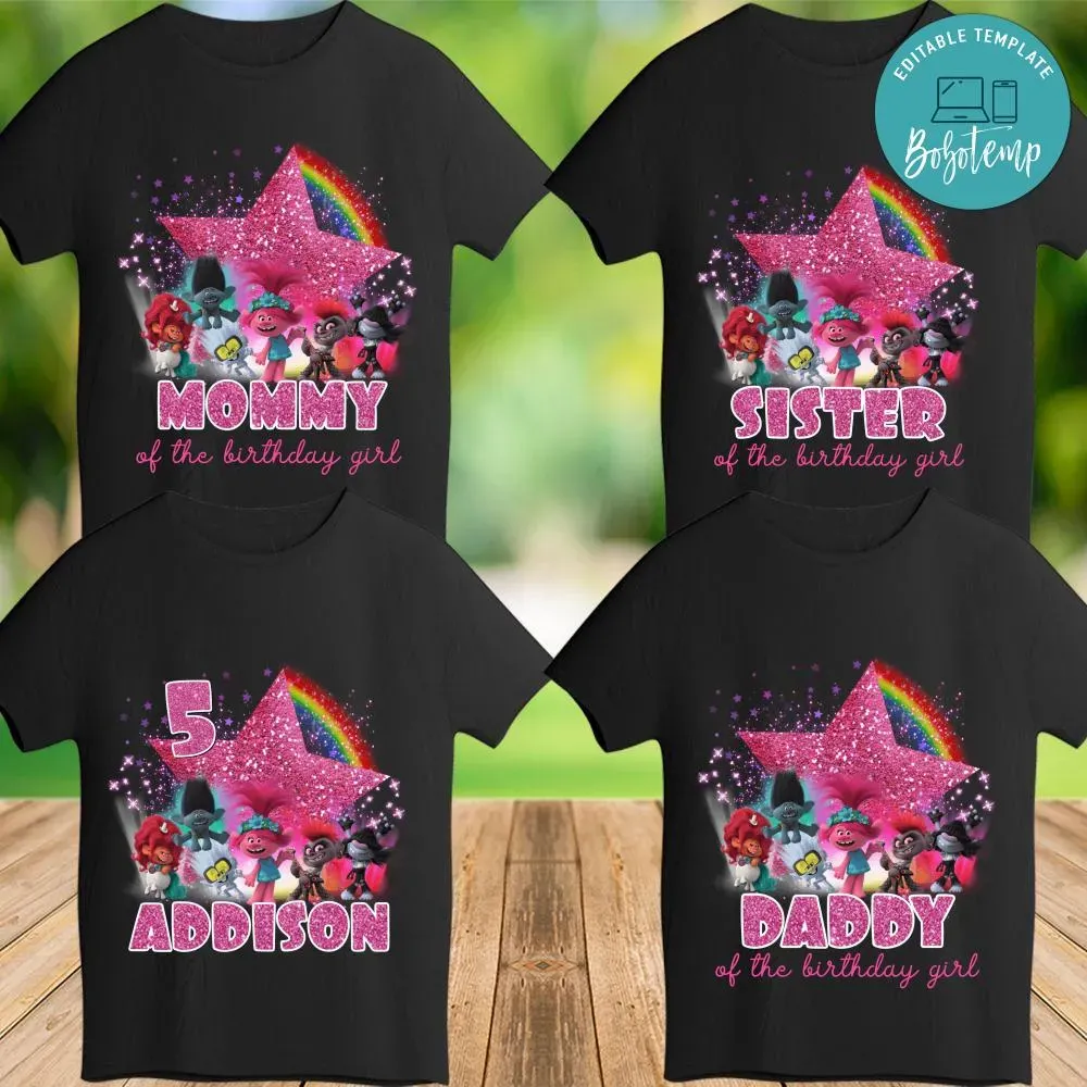 Trolls World Tour Family Matching Iron On Transfer Shirt Bobotemp
