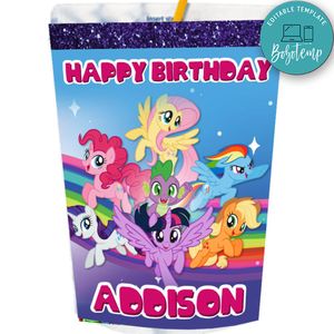 My Little Pony Capri Sun Birthday Labels Digital File Printable Instant Download
