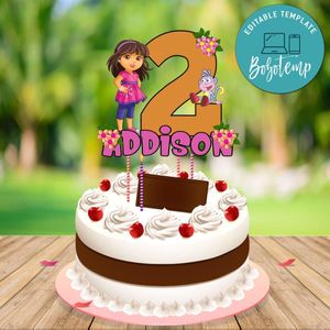 Dora Birthday Centerpiece Template Printable Instant Download