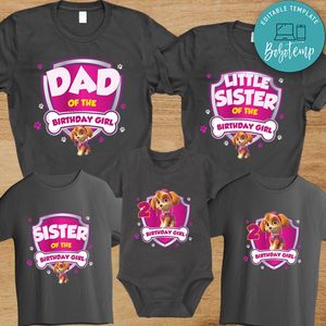 Paw Patrol Family Matching Birthday Shirts for Girl