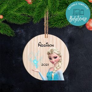 Elsa Frozen Christmas Wood Ornament - Disney Frozen Wood Ornament